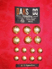 VINTAGE DAKS SIGNATURE LOGO VTG LONDON BRITAIN HEAVY METAL DB BLAZER BUTTON SET
