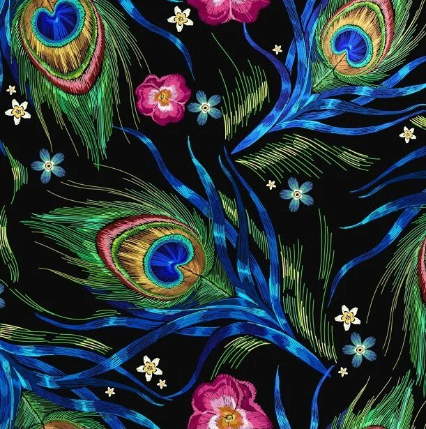 Peacock fabric chair sale