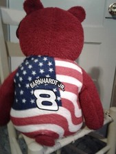 2001 NASCAR Dale Earnhardt Sr. God Bless America Plush Bear 28" GOLD'N BEARS