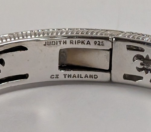 Judith Ripka Sterling Redonall Hinge Pink Opal Bracelet Sz 7 - Picture 4 of 6