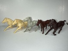 Mixed Lot 5 Vintage Plastic LIDO Western Cowboy Horse Figurines Bucking Trotting