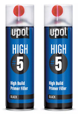 2 x U-pol High #5 Primer Black 450ml Aerosol High Build UPOL BEST Price
