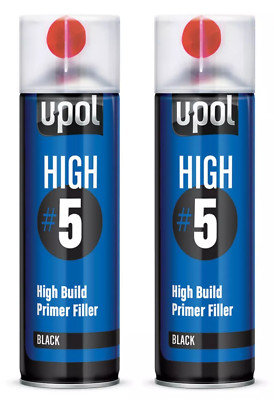 2 x U-pol High #5 Grundierung schwarz 450ml Aerosol hoher Aufbau UPOL BESTPREIS