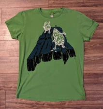 Diesel Let's Rock SS Lime Green Rock Humor Graphic T-Shirt - L Read!