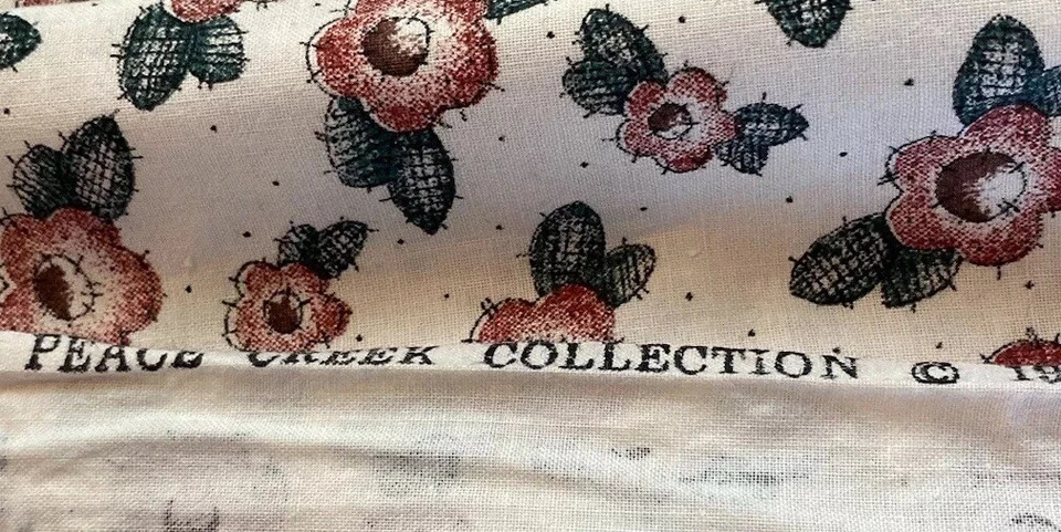 Vintage Peace Creek Collection Spectrix Fabric All Over Floral Print 43 x 72” - Image 3 of 4