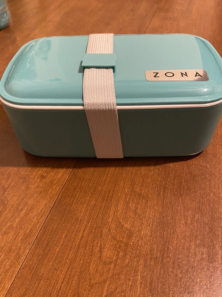Zona Bento Box Three Compartment Lunch Container Meal Preparation Packing Aqua Zona Bento Box Three Compartment Lunch Container Meal Preparation Packing Aqua