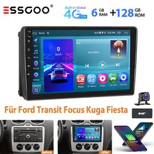 DAB+ 9" 6+128G Android 14 Autoradio GPS 4G Für Ford Transit Bus S-Max Focus Kuga