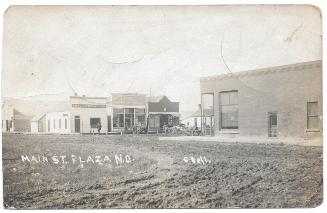 Plaza North Dakota (ND) Main St real photo RPPC eBay