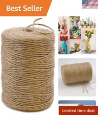 600 Feet Natural Jute Twine String - 3-Ply 2mm for Crafting  Gardening