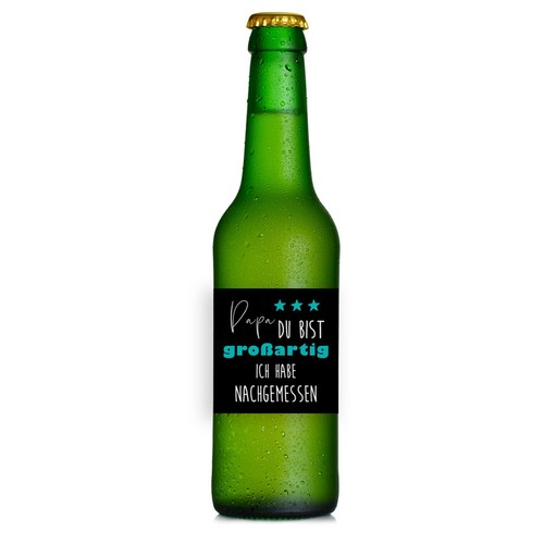 Flaschenetikett Bierflasche Vatertag Geschenk Papa du bist großartig Bierflasche - Bild 2 von 5