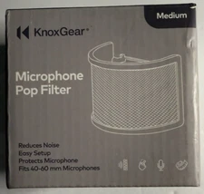 Knox Gear Pop Filter Medium for Recording Podcasting and Streaming Microphones
