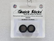 QUICKSLICKS CB32XF SILICONE TIRES 15x8 -17x8mm ALUMINUM WHEEL 1/32 SLOT CAR PART