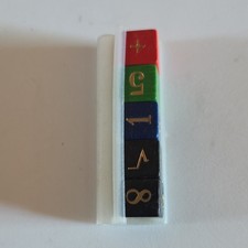 Wood Dice Set with Math Symbols and Numbers - Black, Blue, Green, Red