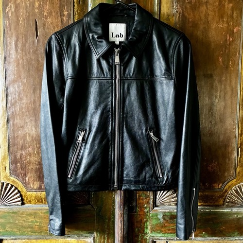 Lab Motorcycle Jacket LAB Design Women’s Size US 4 Black Motorcycle Style Lamb Leather Jacket ...