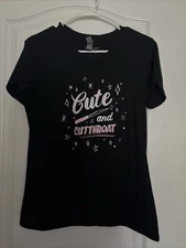 Unique Vintage Size L Cute but Cutthroat Womens Fitted Shirt