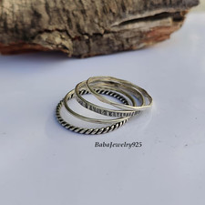 Hammered Stacking Band in Sterling Silver Ring Stacking Midi Ring RingAll size