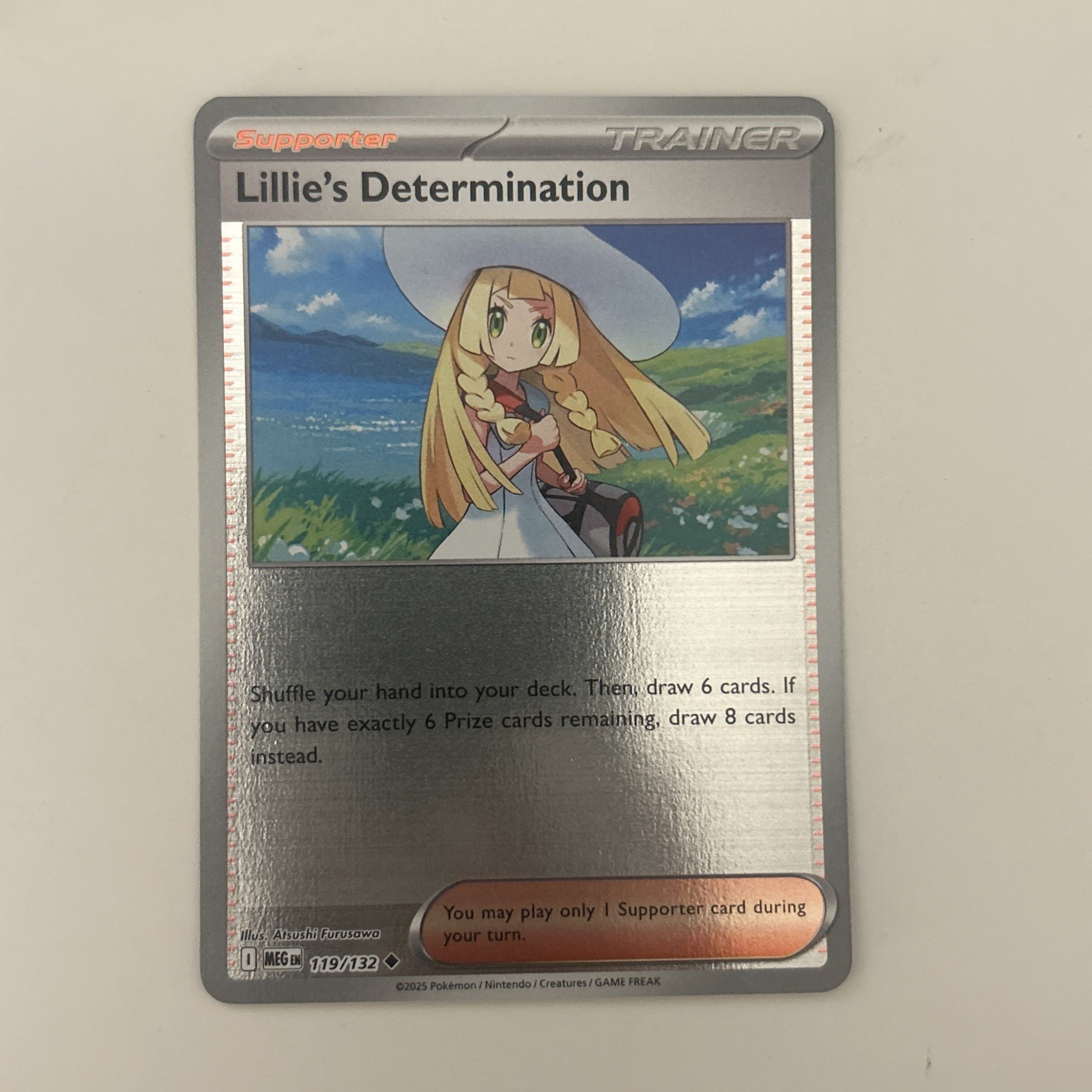 Lillie’s Determination 119/132 Uncommon Reverse Holo Pokémon Mega Evolution NM