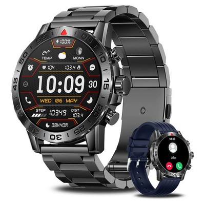 Smartwatch Bluetooth Anruf Fitnessuhr Herzfrequenz SpO  Schlafmonitor Sportuhr