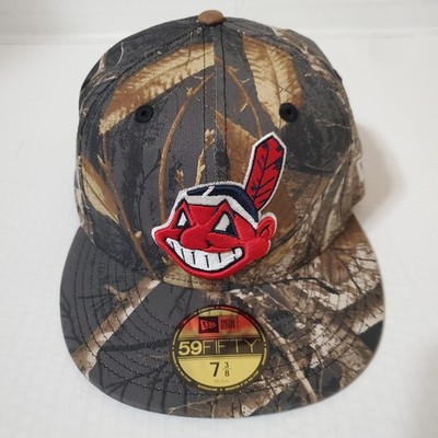 Cleveland Indians Fitted Size 7 3/8 Black Realtree New Era 59Fifty