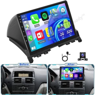 Android 15 Autoradio GPS NAVi Carplay Für Mercedes Benz C Klasse W204 S204 +Kam - Bild 1 von 4