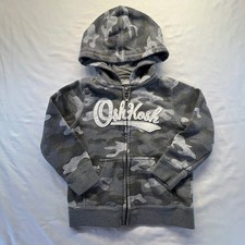 OshKosh B'gosh Kids Camo Zip Up Hoodie Gray Green White Size 4T