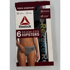 Reebok 6 Seamless Hipsters Size Medium, 6-Pack, Anti-Odor  4-Way Stretch