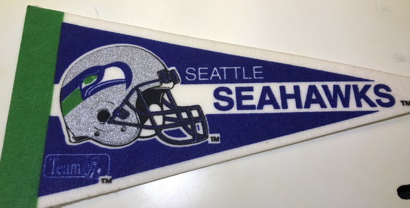 Seattle Seahawks NFL Retro Mini Pennant 9"x4", New, felt, Made in USA 