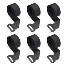 6pcs Reusable Cinch Straps 1"x31.5" Hook and Loop Cable Securing Straps, Black
