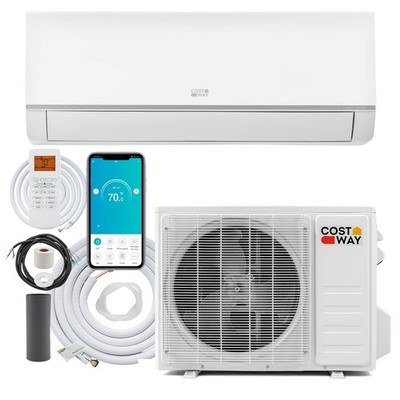 9000 BTU Wifi Enabled Mini Split Air Conditioner & Heater w/Installation Kit