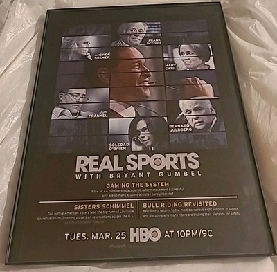 Real Sports With Bryant Gumbel HBO Framed Print Ad 8.5x11 2012 Vintage 