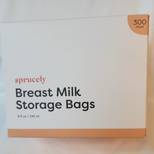 Sprucely Breast Milk Storage Bags 300 Count, 8 fl oz 240 ml NEW UNOPENED BOX