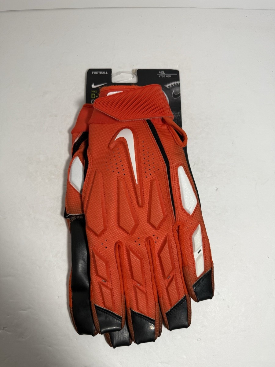 Nike D-Tack 6.0 Lineman Football Gloves CK2926-872 Size 4XL Orange