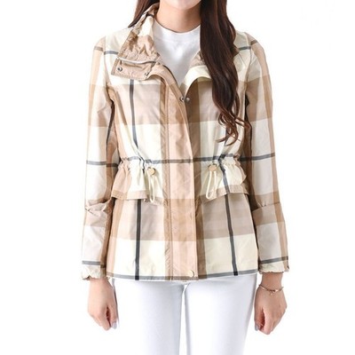 Burberry Anette Check String Funnel Neck Jacket Beige 8055266 146648003