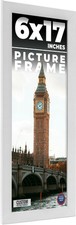 6x17 Frame White Wood Picture Photo Frame with UV Acrylic and Acid Free Backing