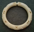 Early Plastic Double Dragon Head Bangle w/ Floral  Wrapped Celluloid/Resin — photo 7