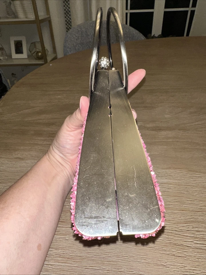 Bolso Cartera Vintage Rosa y Cromo - Parece Pop Rocks - ¡Divertido! Foto 4 de 4