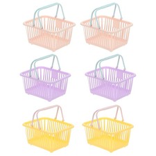 6PCS Mini Shopping Baskets with Handles Small Tiny Baskets, Pink Purple Yellow