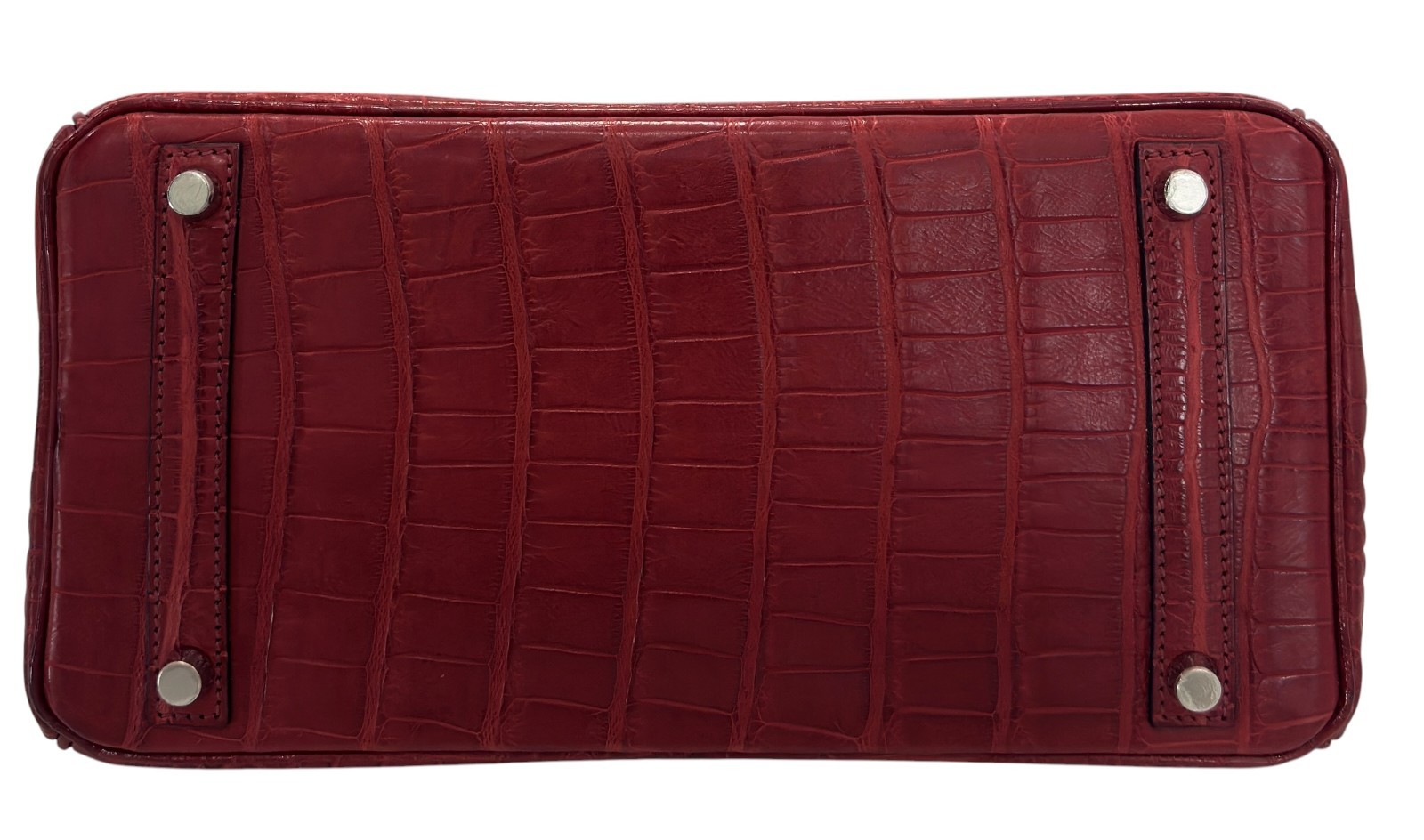 Hermes Birkin 30 Rouge H Red Matte Alligator Leather Palladium Hardware image 9