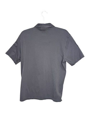 Patagonia Mens Organic Cotton Gray Fitz Roy Trout Logo Polo Shirt Tiny Flaw - Picture 3 of 5