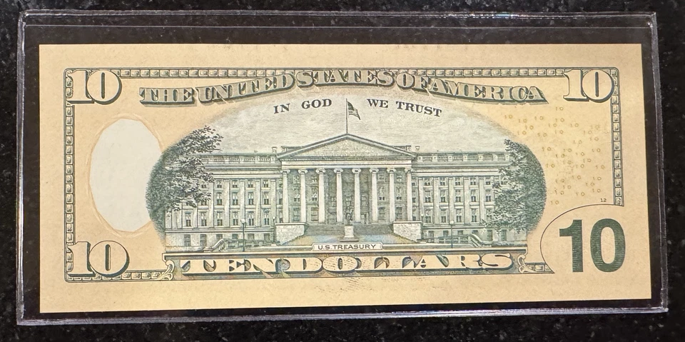 Fancy Serial Number!  $10 Bill!  07181954!  True Birthday Note!!! July 18, 1954! - Image 2 of 2