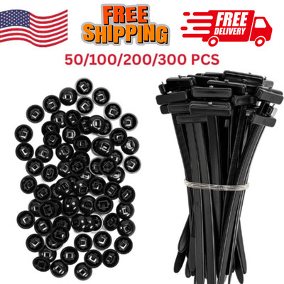 50pcs Nylon Universal Cable Tie Buckle Heavy Duty Self-Locking Free Ship