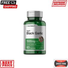 Horbaach Aged Black Garlic 1500Mg Fermented Extract Non-Gmo, Gluten Free 60 caps