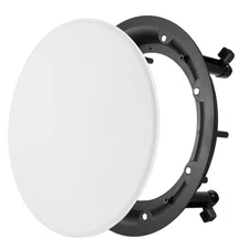 Ceiling In-Wall Speaker Grille Cover and Base, 11 Inch White Round Metal Covers