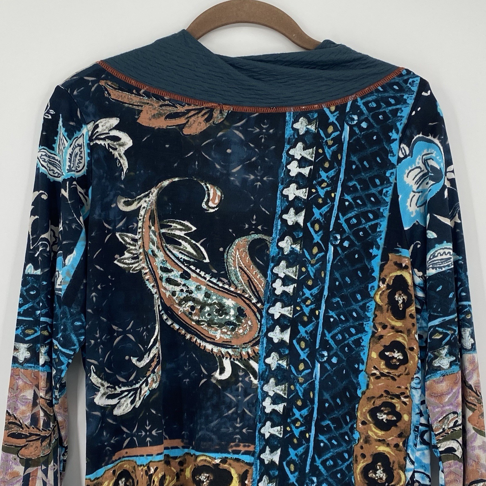 Orientique Naturally Small Patchwork Top Long Sle… - image 14