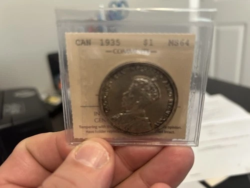 1935 Canada Silver Dollar - Iccs MS 64 - First Year Issue - Key Date