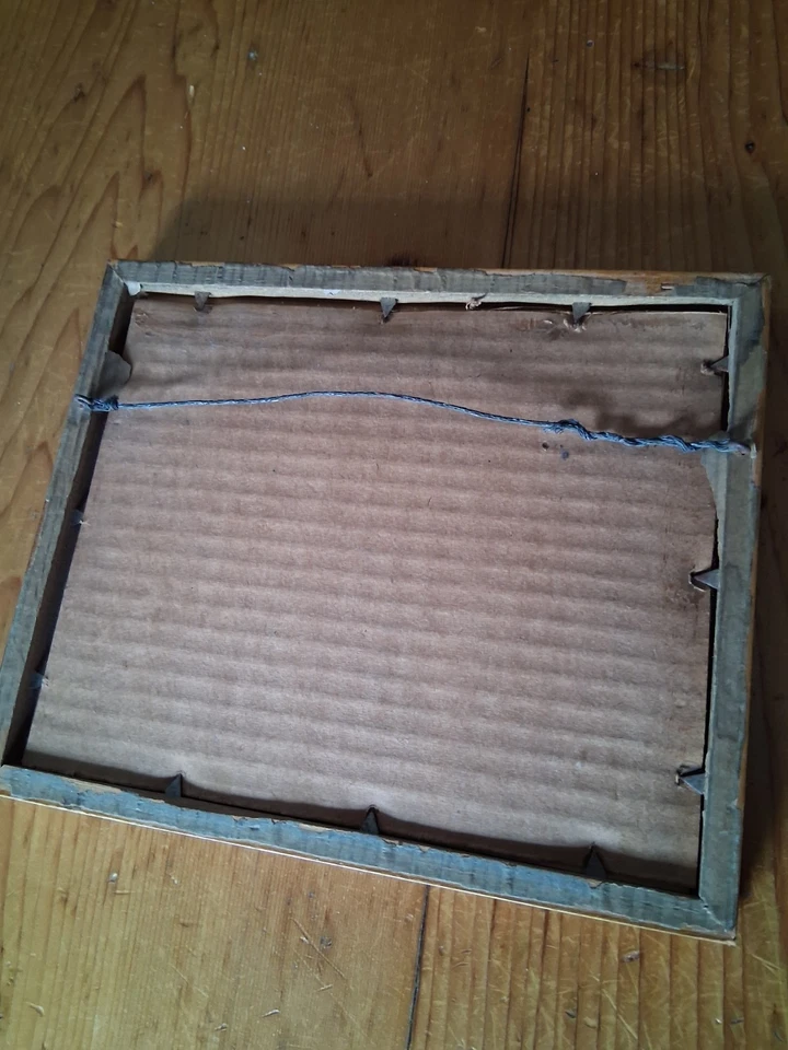 Vintage signed Wallace Nutting Pink Trees with path Original Frame Miniature - Image 3 of 3