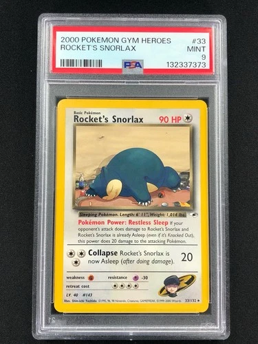 Pokemon 2000 Rocket's Snorlax 33/132 PSA 9