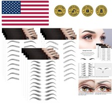 12 Sheets 108 Pairs 4D Hair Like Waterproof Eyebrow Tattoos Stickers Temporar...