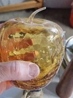 Blenko Cracked Glass Apple Amber Color