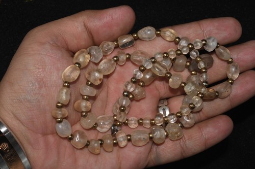 Collar de cuentas de piedra de cristal griego y romano antiguo genuino de más de 2000 años - Imagen 8 de 10